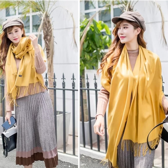 Mens Womens Oversized Blanket 100% cashmere Scarf - Picture 2 of 4